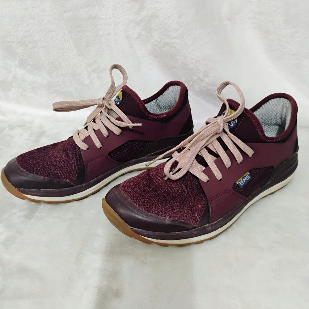 Lems Mesa Rosewood Womens 9.5 Trail Walking Shoes Burgundy Minimalist Sneakers